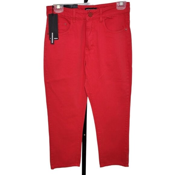 Fashion Nova Momokrom High Rise Crop Straight Leg Jeans - Picture 1 of 5